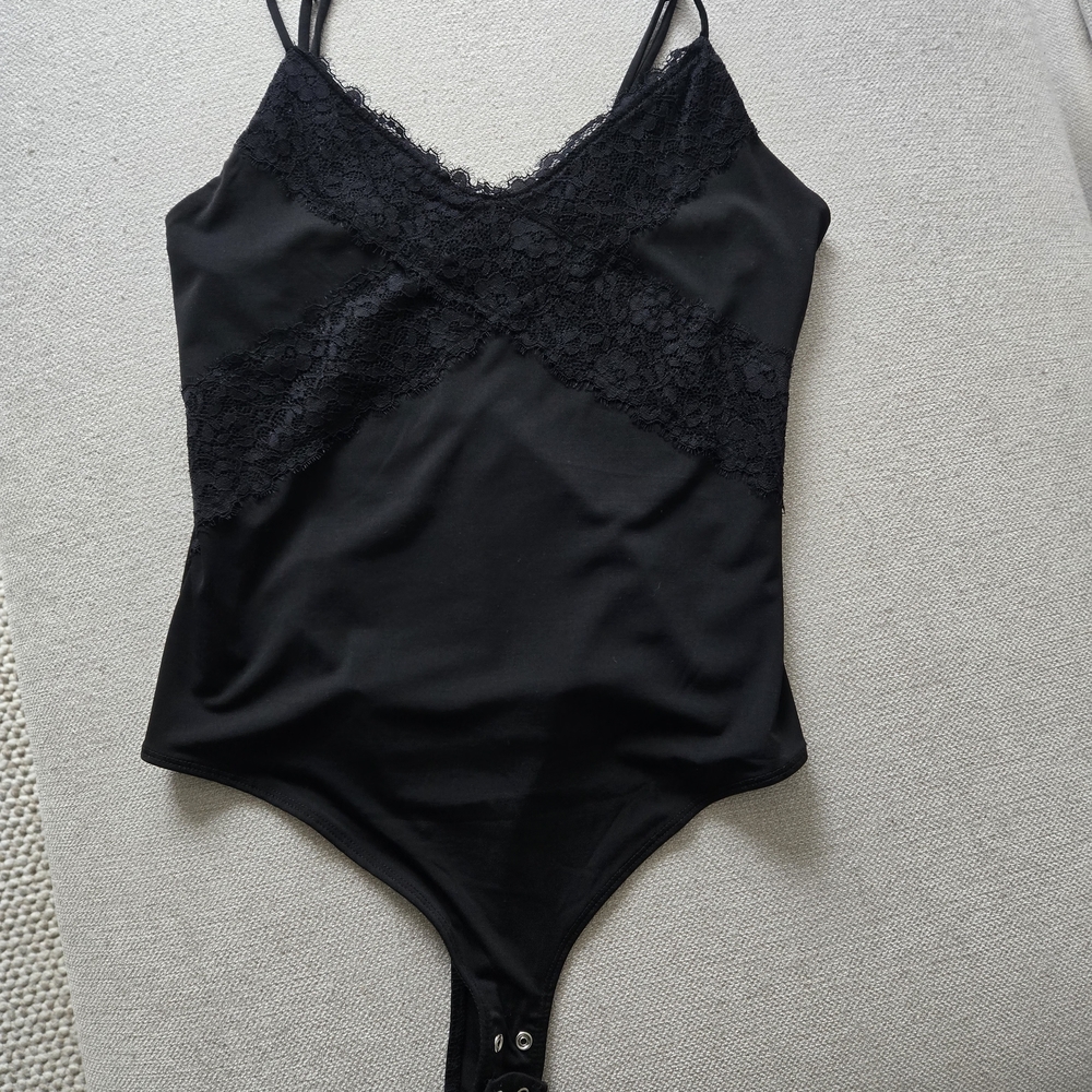 Dynamite Black Lace Detail Bodysuit